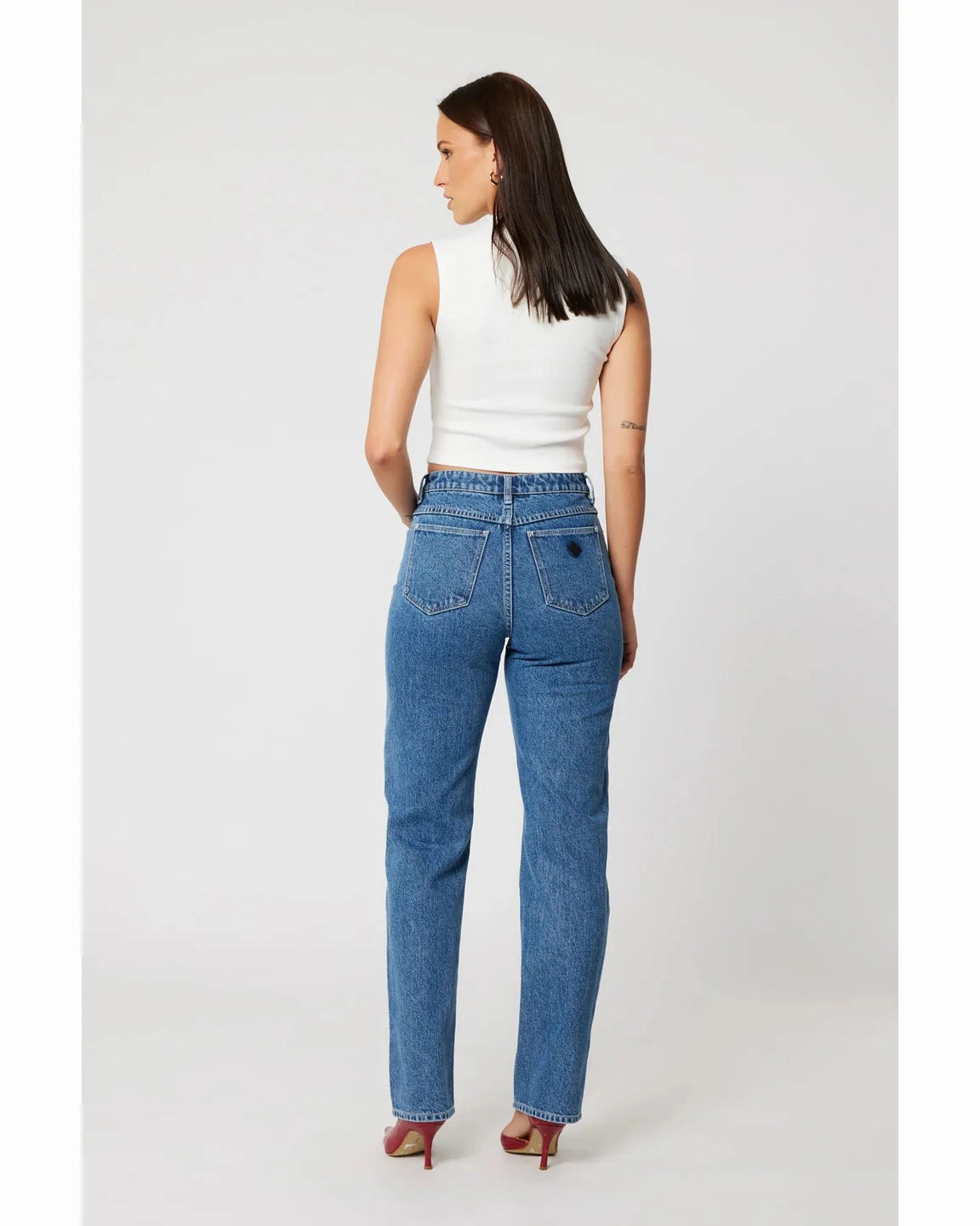 Chic Design Chilly Weather Comfort 94 Straight Kim Mid Blue Jean