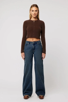 Cozy Waist 95 Baggy Lola Dark Blue Mid Jean