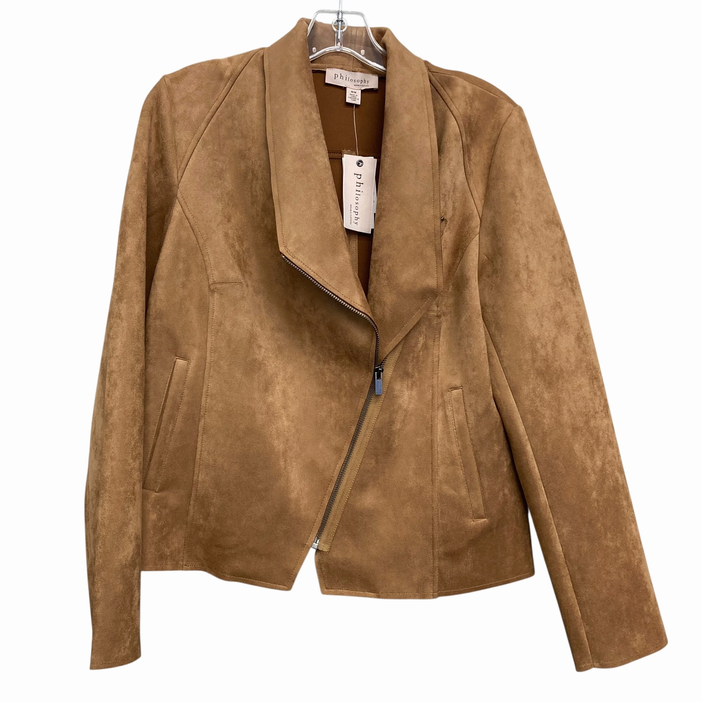 Jacket Moto By Philosophy In Tan, Size:M Packable design