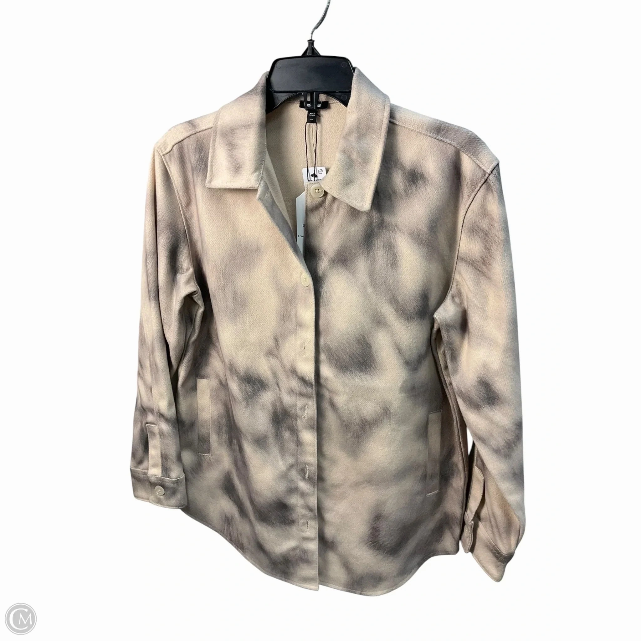 BreathableFabric Jacket Shirt By Express In Cream, Size: Xs