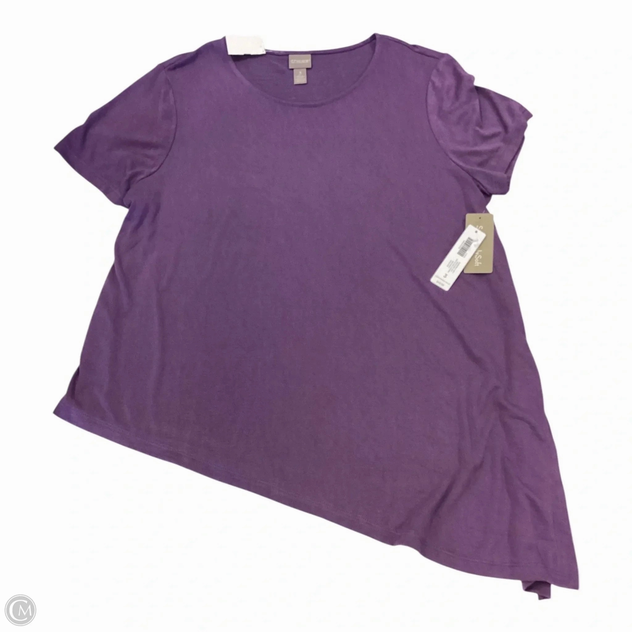 Top Short Sleeve Basic By Chicos In Purple, Size: Xl Chilly Wear