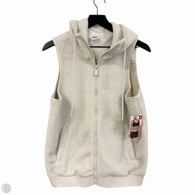 Vest Faux Fur & Sherpa By Avia In Ivory, Size: M Abrasion Resistant Panels Adjustable drawstring