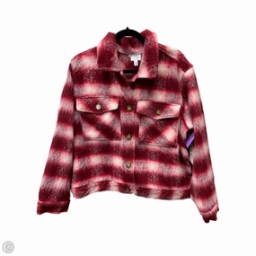 Dry Weather Look Thermal Insulation Jacket Faux Fur & Sherpa By Time And Tru In Red & White, Size: 2x