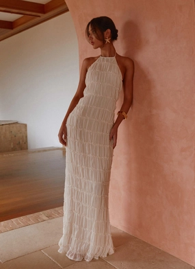 Aullie Maxi Dress - Ivory Cool Season