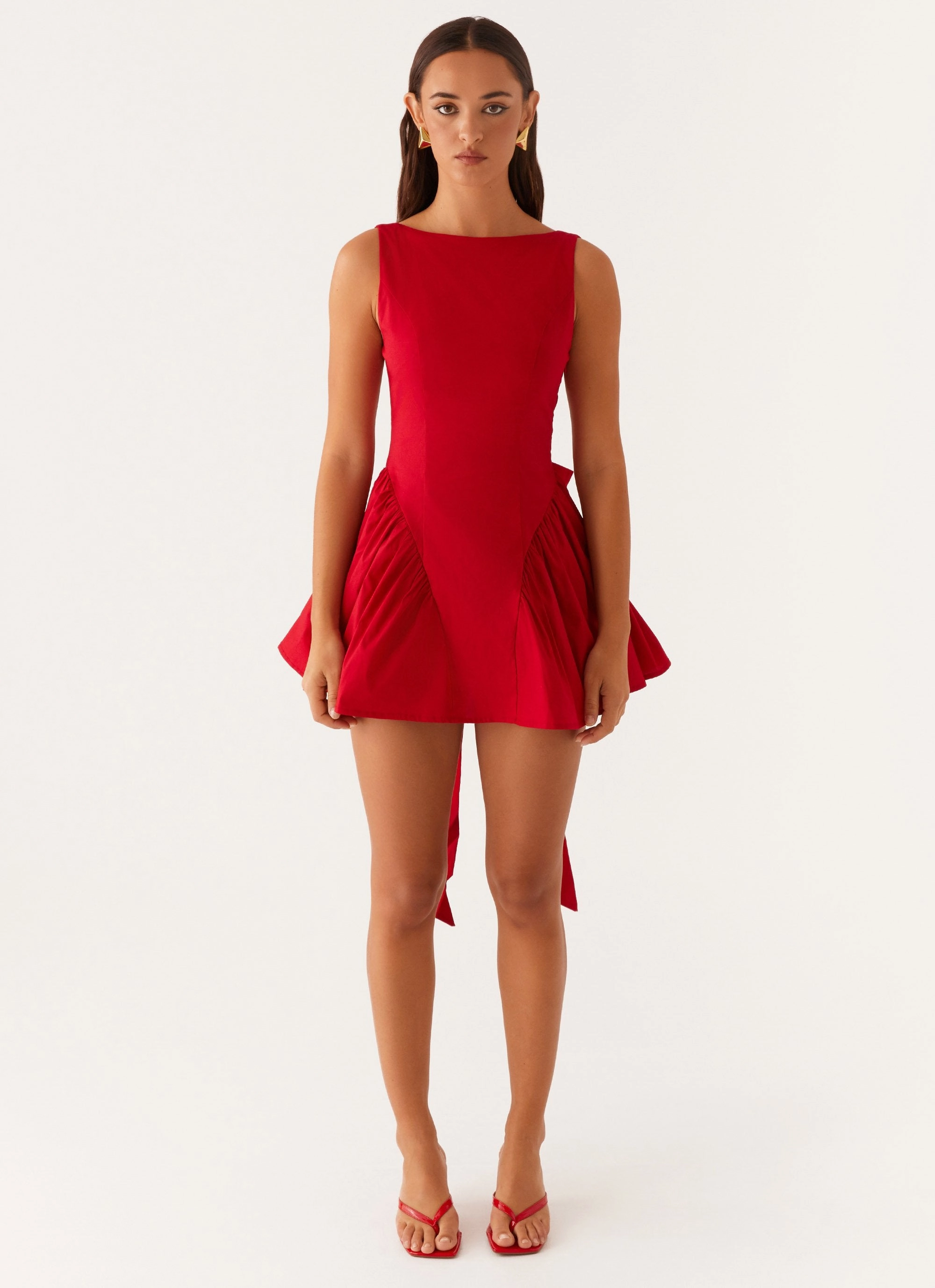 Removable-Straps Invited Mini Dress - Red