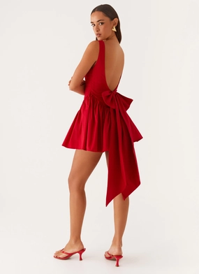 Invited Mini Dress - Red Flexible Fabric