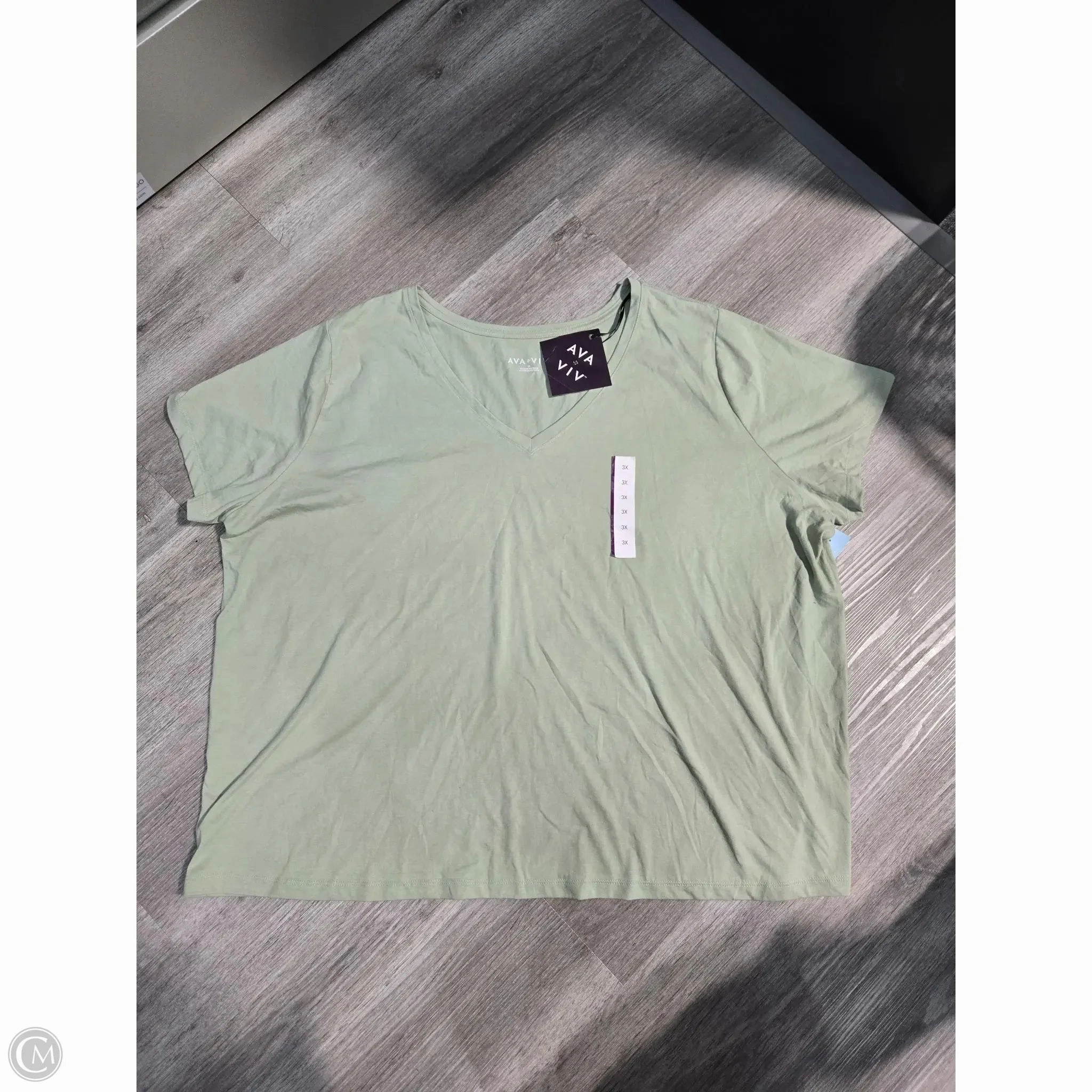 Comfort Flex Sport Fit Top Short Sleeve Basic By Ava & Viv In Green, Size: 3x