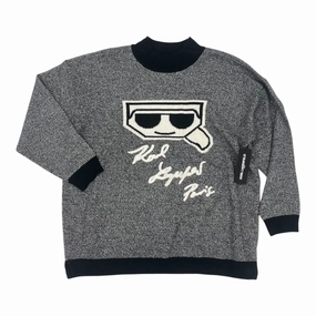 Sweater Designer By Karl Lagerfeld In Grey, Size:Xl Quick drying material Classic Knit Design
