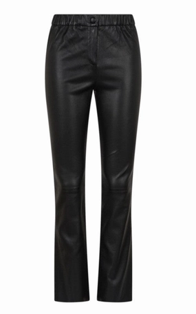 Flexible Knee Panels Oakwood Free Leather Trousers in Black