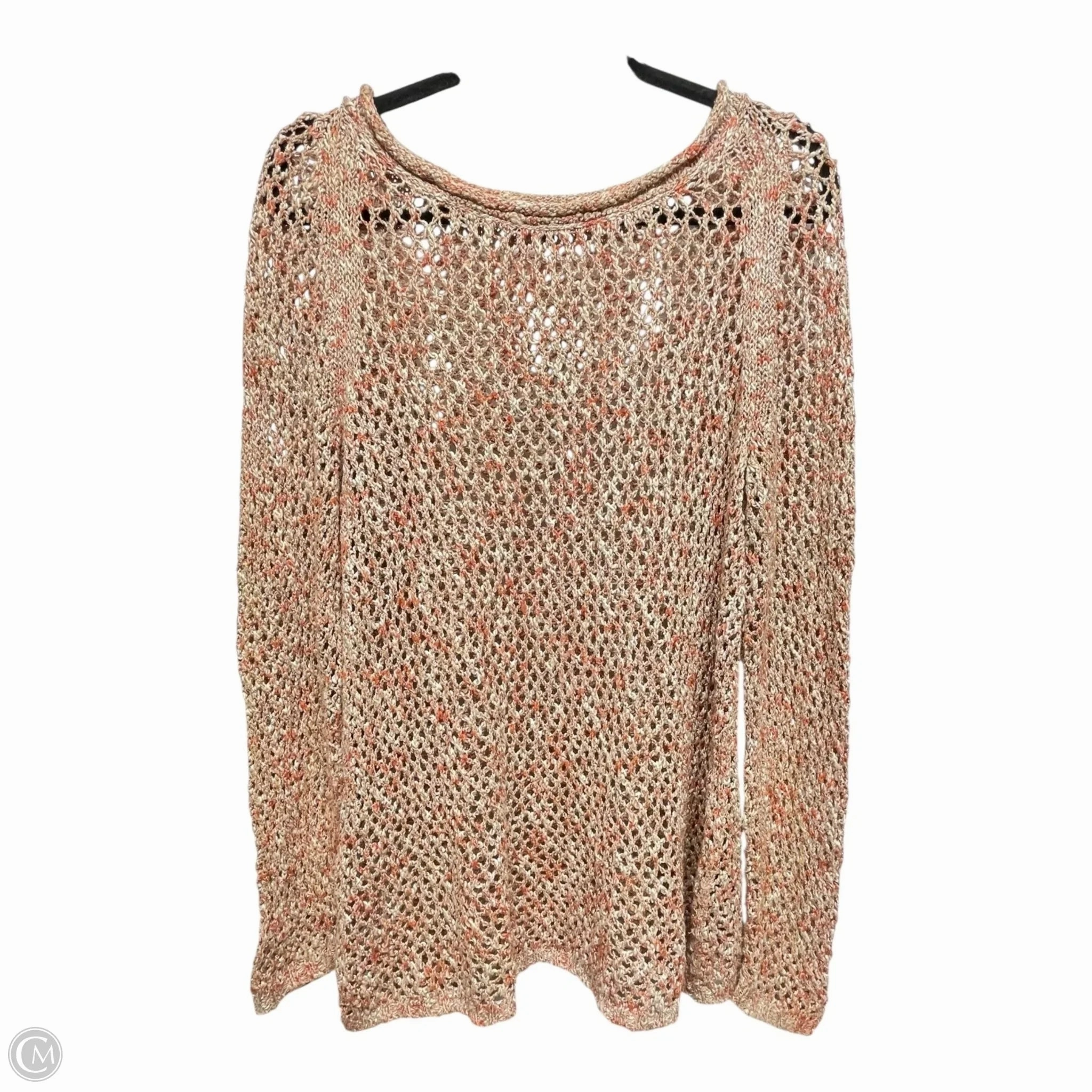 Warm Layer Sweater Designer By Lafayette 148 In Orange & Tan, Size: Xl