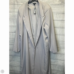 Cotton Twill Coat Trench Coat By Pretty Little Thing In Grey, Size: 22