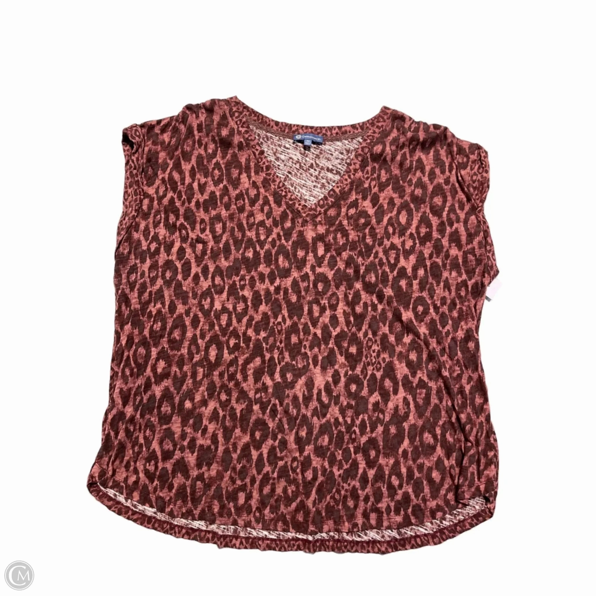 Cozy Wear Fit Top Short Sleeve By Democracy In Animal Print, Size: 3x