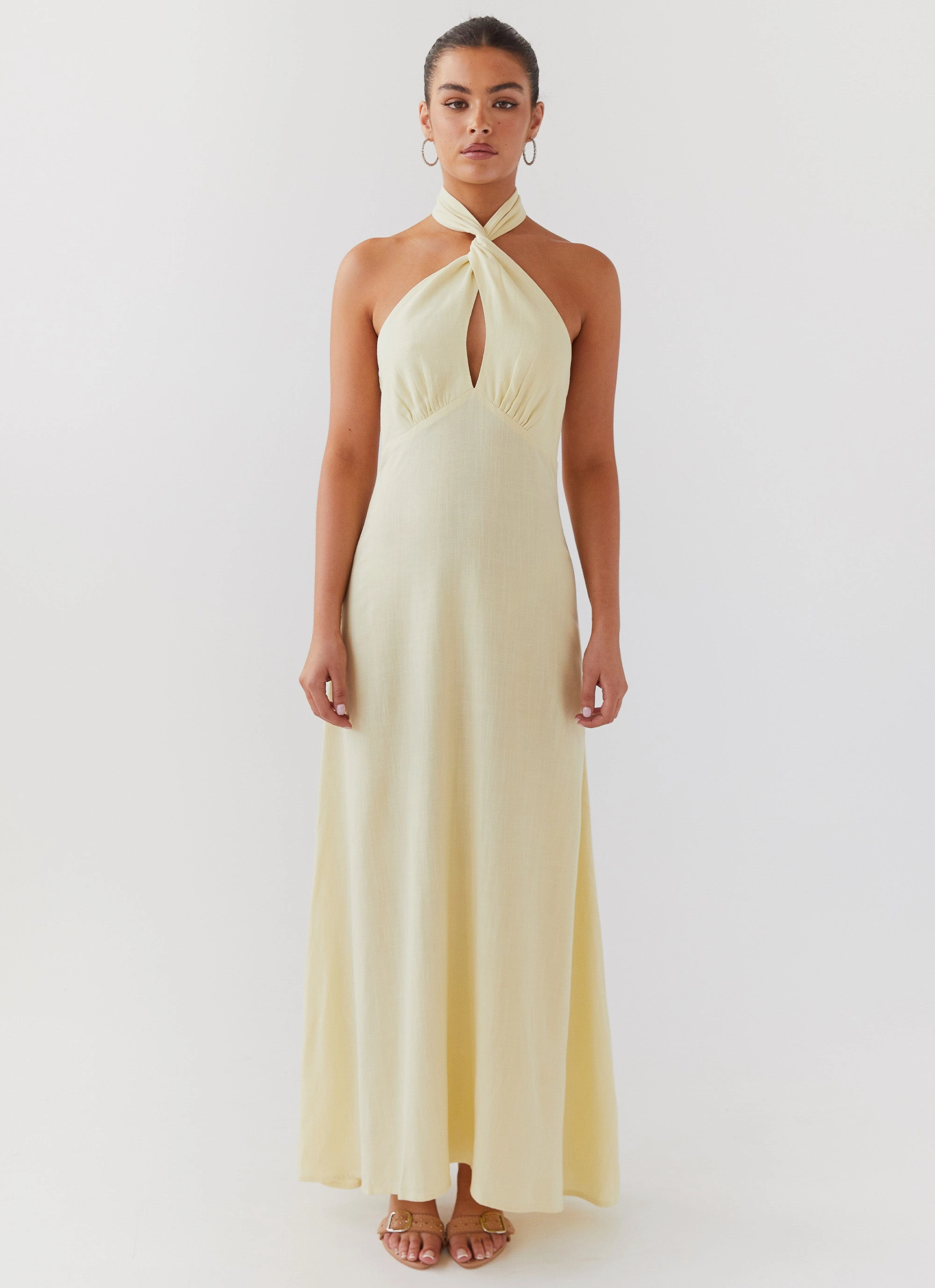 Tailored Wear Daily Ready Adrienne Linen Maxi Dress - Lemon