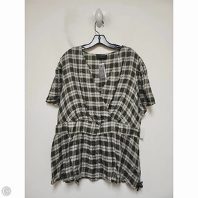 Standard Body Fit Cool Style Top Short Sleeve By Lane Bryant In Plaid Pattern, Size: 2x