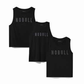 Women's NOBULL Mixed Tank Assortment 3 Pack - Black Durable Reinforced Shoulders