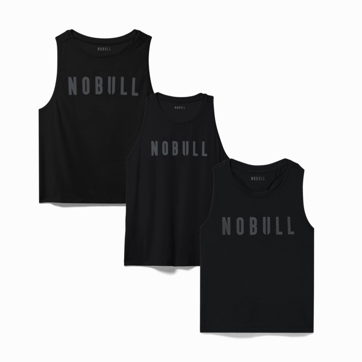 Women's NOBULL Mixed Tank Assortment 3 Pack - Black Durable Reinforced Shoulders