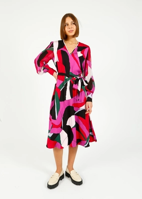 Sophisticated Wear Timeless Shape DVF Abel Dress in Tendu Huge