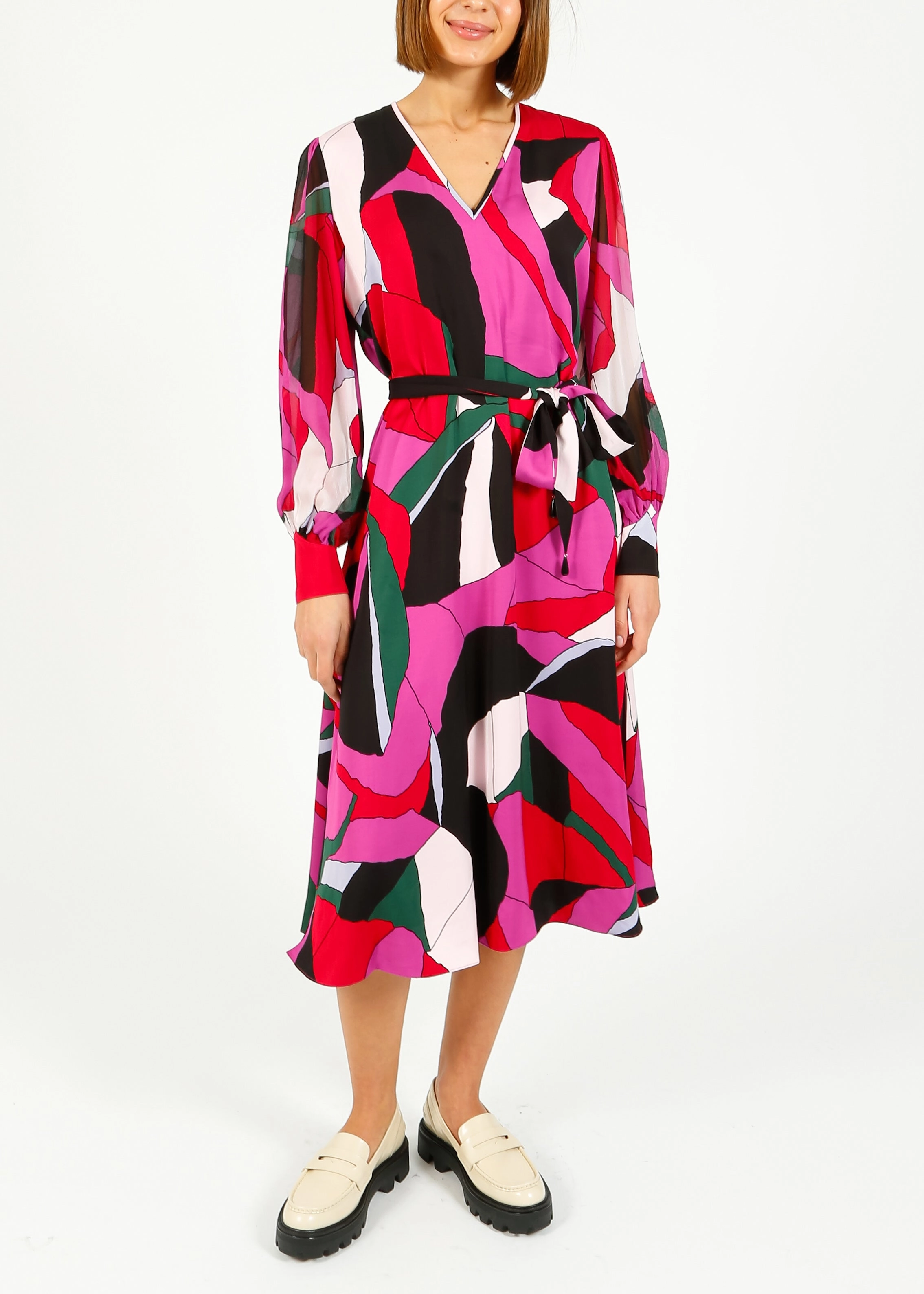 DVF Abel Dress in Tendu Huge Flexible Layers Warranty-Included