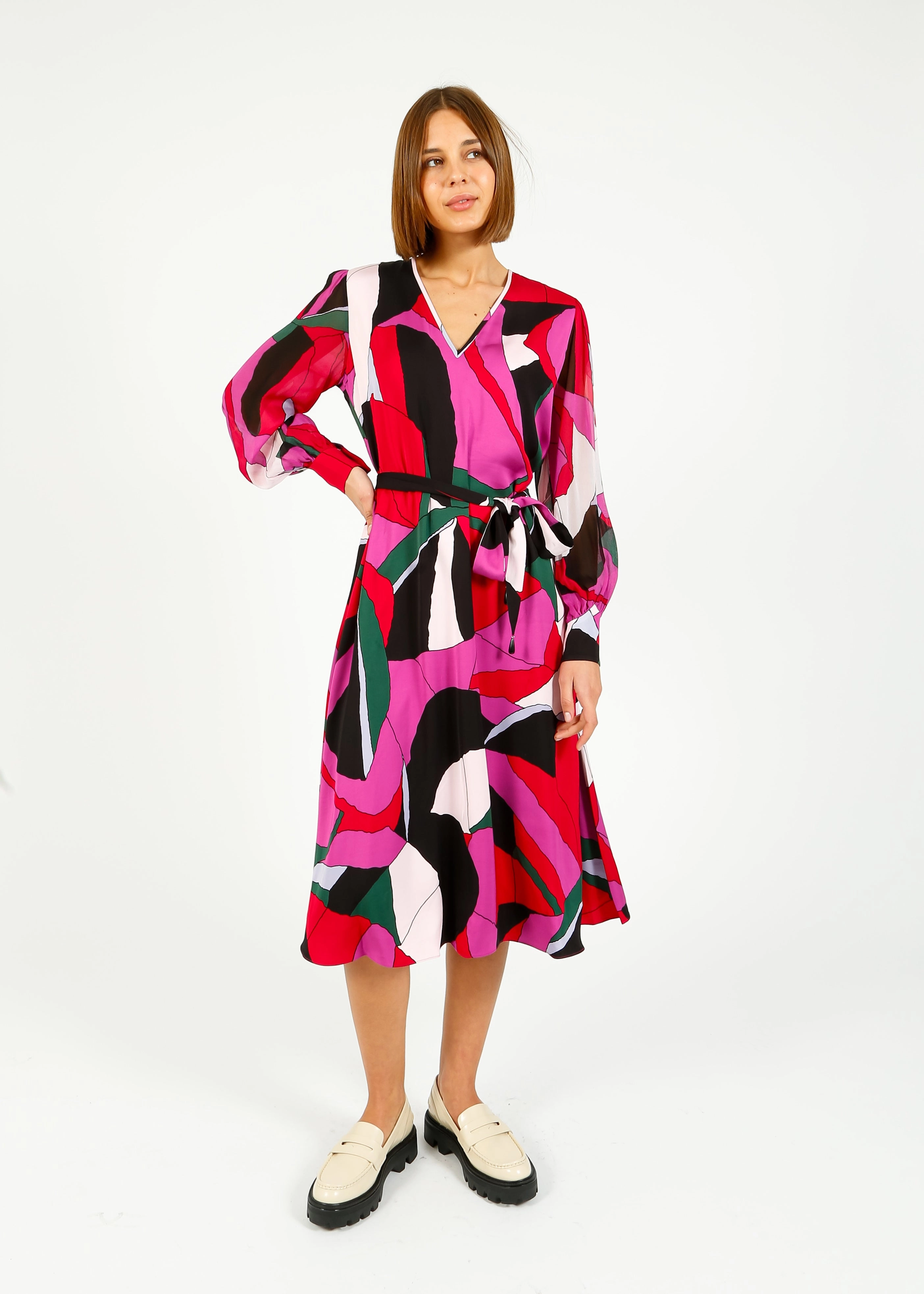 Sophisticated Wear Timeless Shape DVF Abel Dress in Tendu Huge