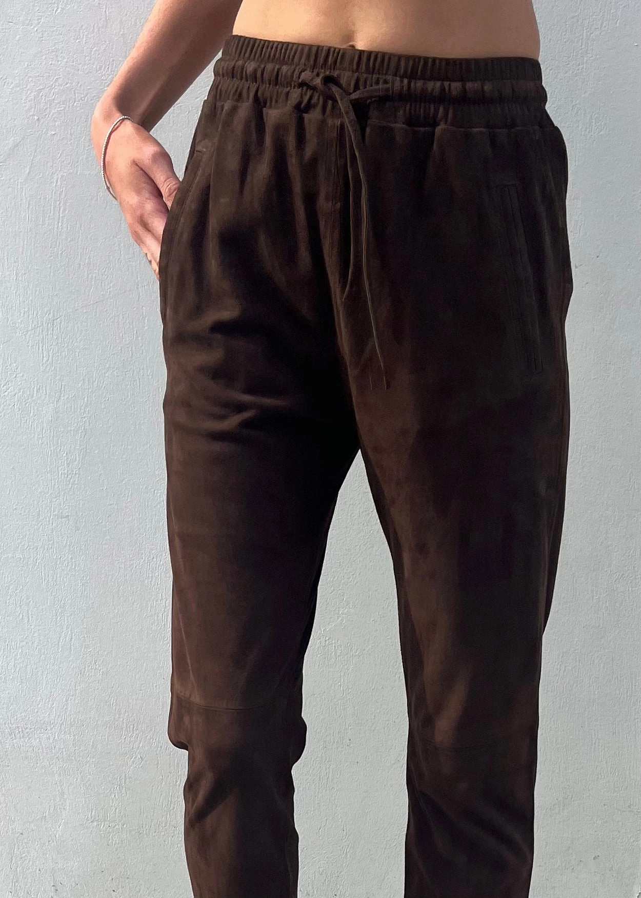 Core Comfort Flex Movement Oakwood Gift SuedeTrousers in Chocolate