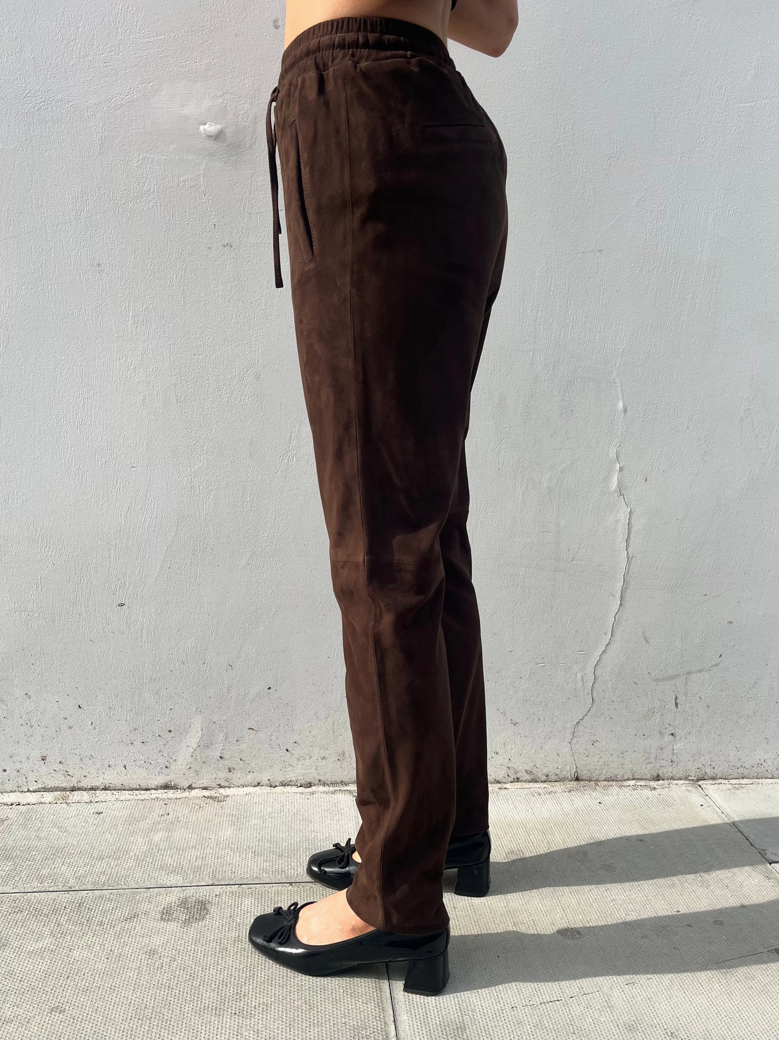 Oakwood Gift SuedeTrousers in Chocolate SoftCottonBlend Sporty Design