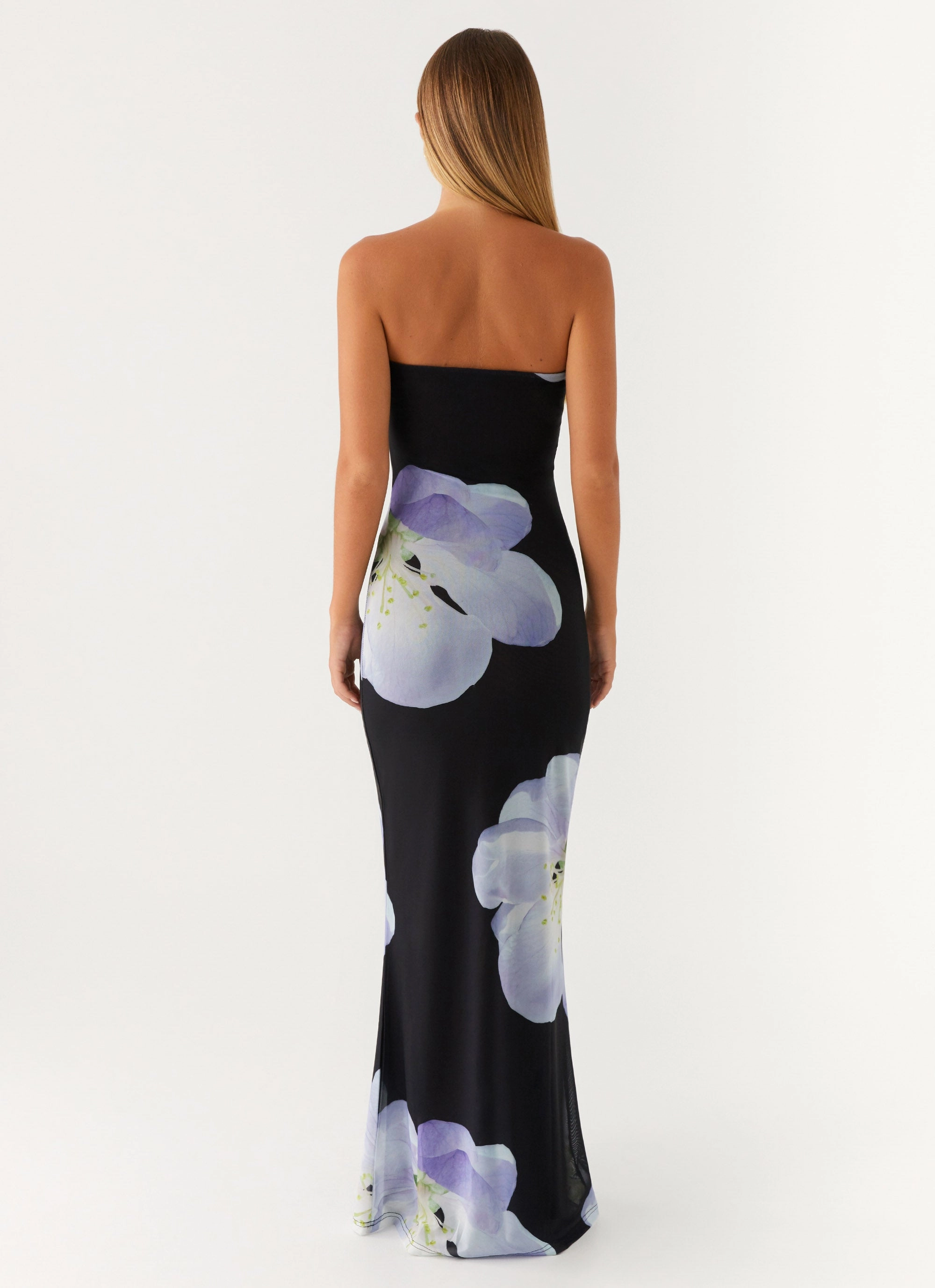 Jorja Maxi Dress - Flower Print Front-Pocket Crinkle Effect