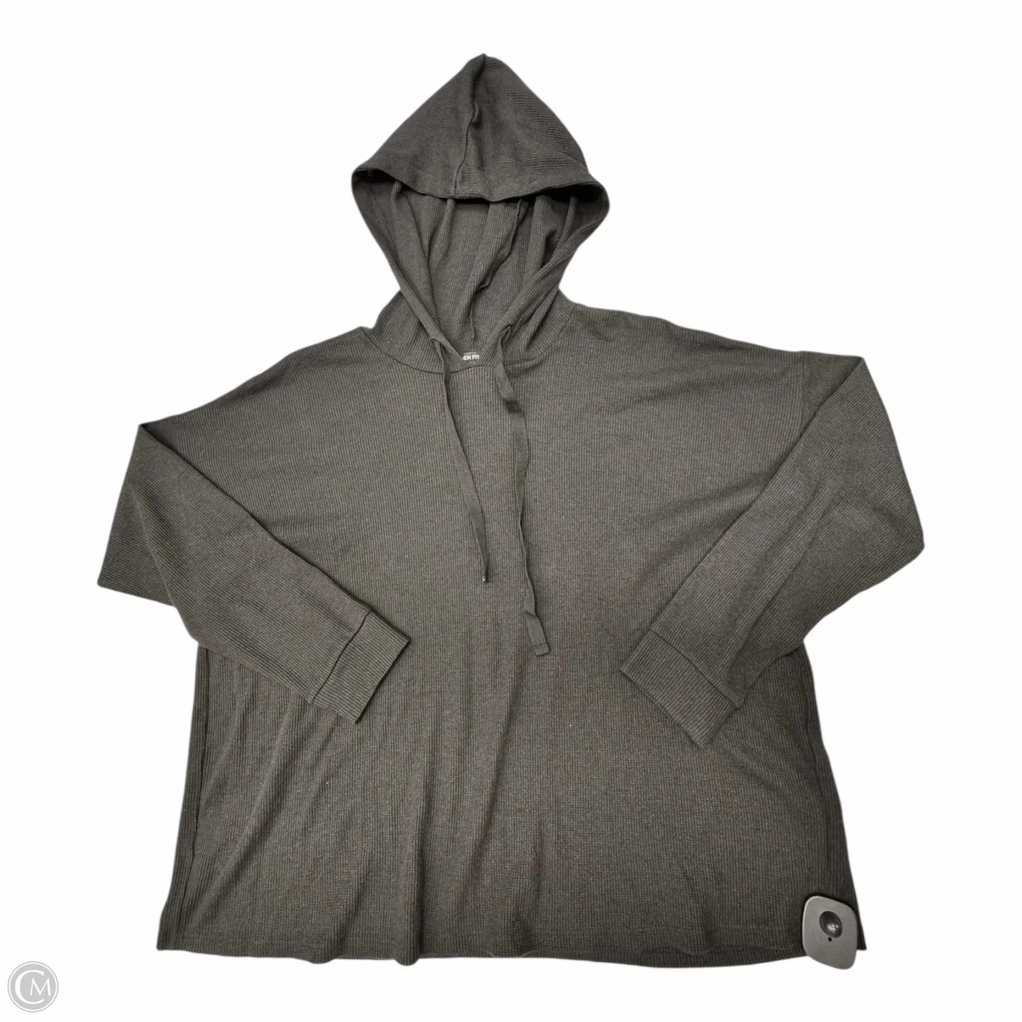 Recycled Material Composition Lattice Stitch Pattern Sweater Designer By Eileen Fisher In Black, Size: M