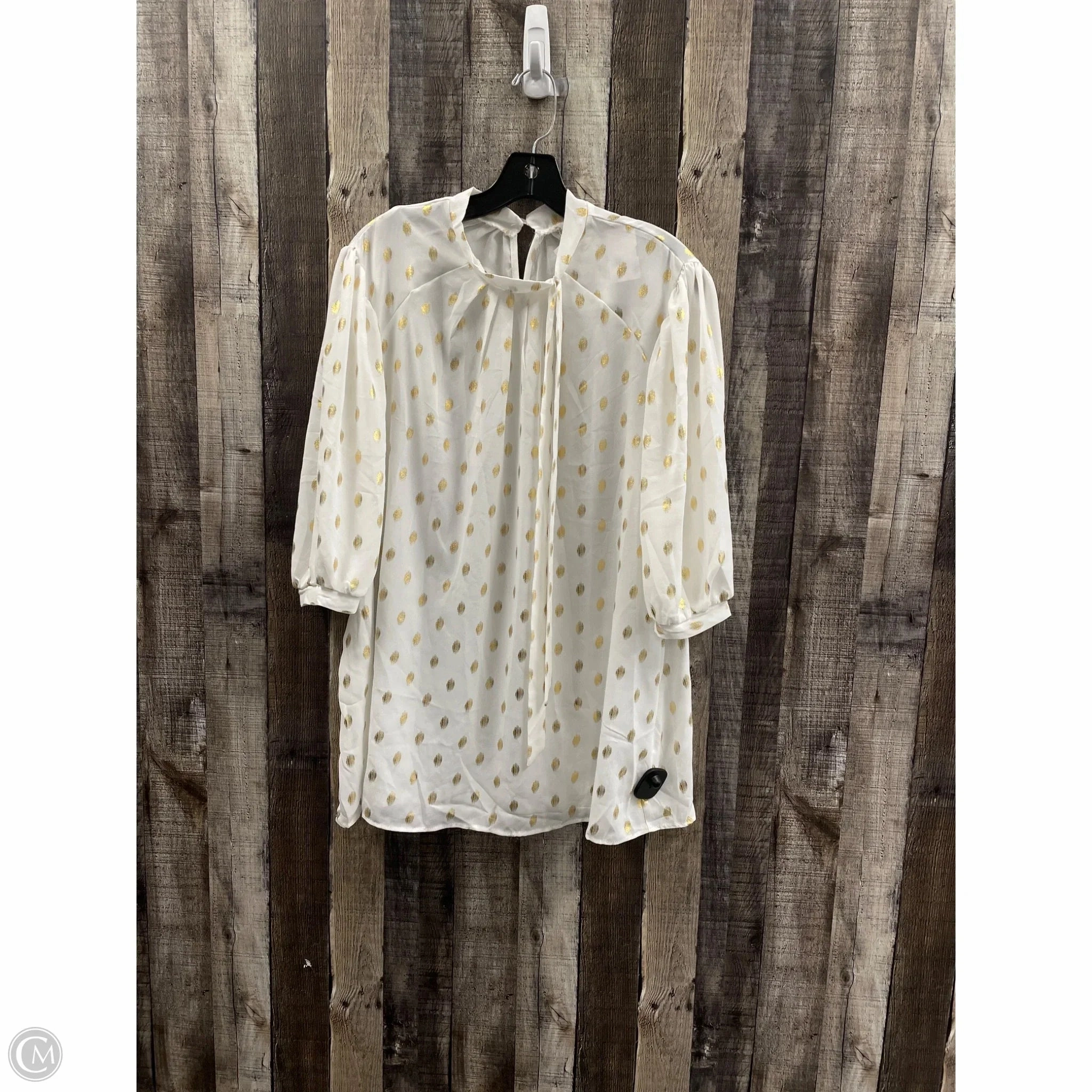 Top Short Sleeve By Cme In White & Yellow, Size: 2x ethical
