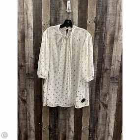 Top Short Sleeve By Cme In White & Yellow, Size: 2x ethical