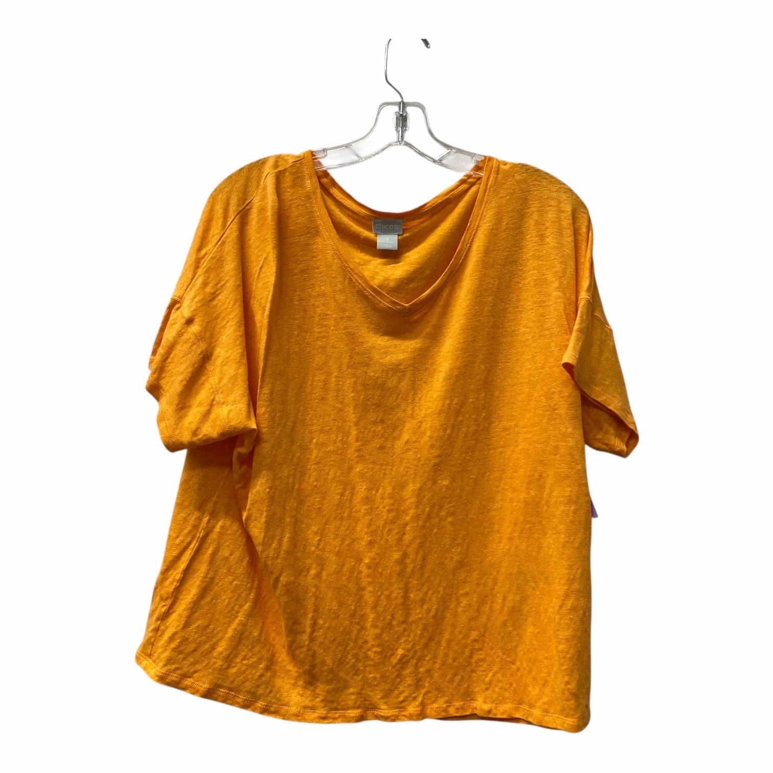 Top Ss Basic By Chicos In Orange, Size:Xl Autumn coziness EasyCare Fabric