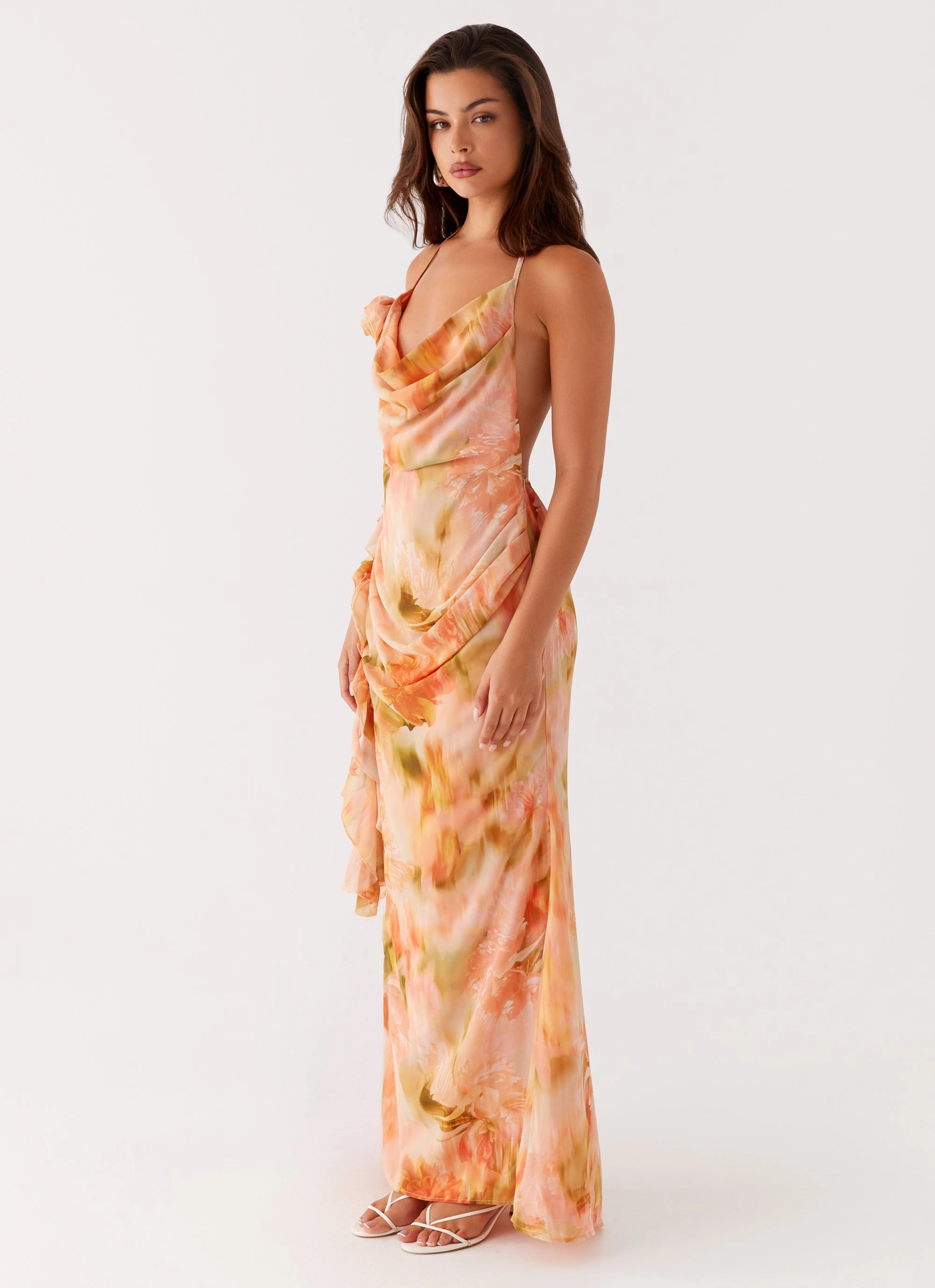 Classic wrap dress Diedre Rose Strappy Maxi Dress - Sunset Floral