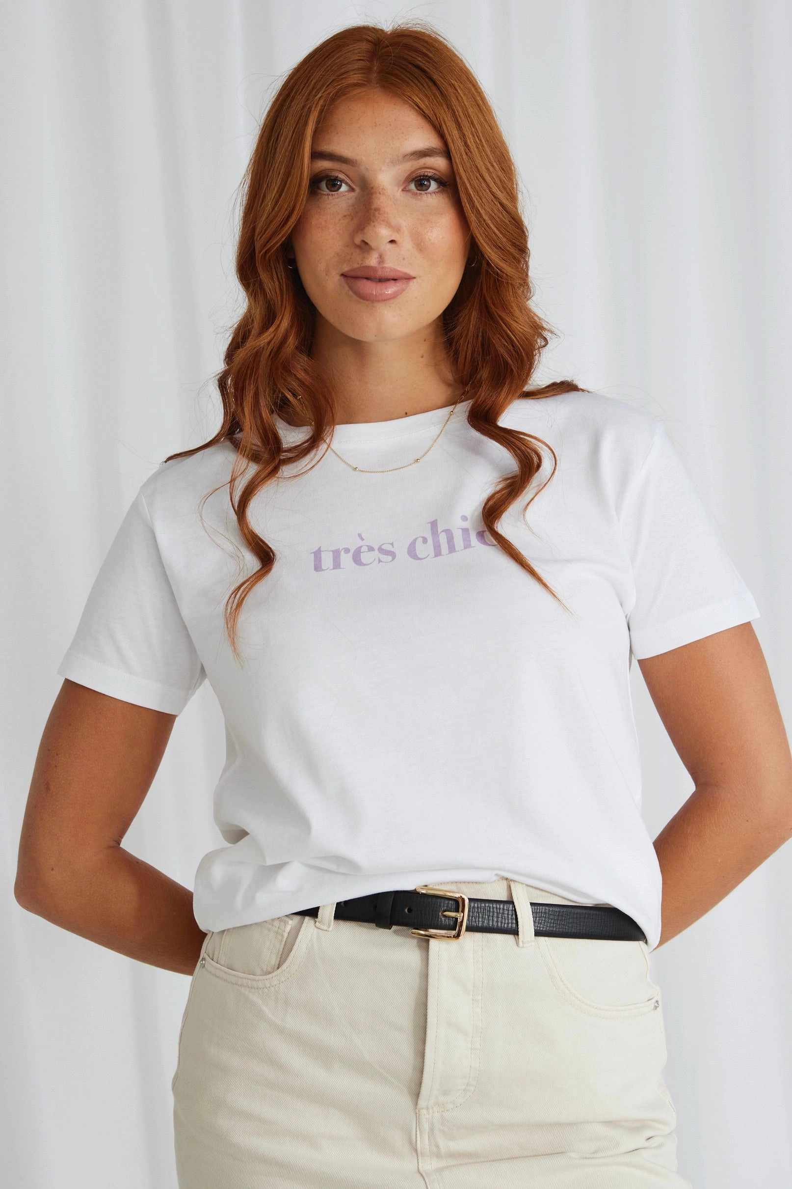 Chic White Classic Organic Tee SoftTouchFinish Wrinkle resistant fabric