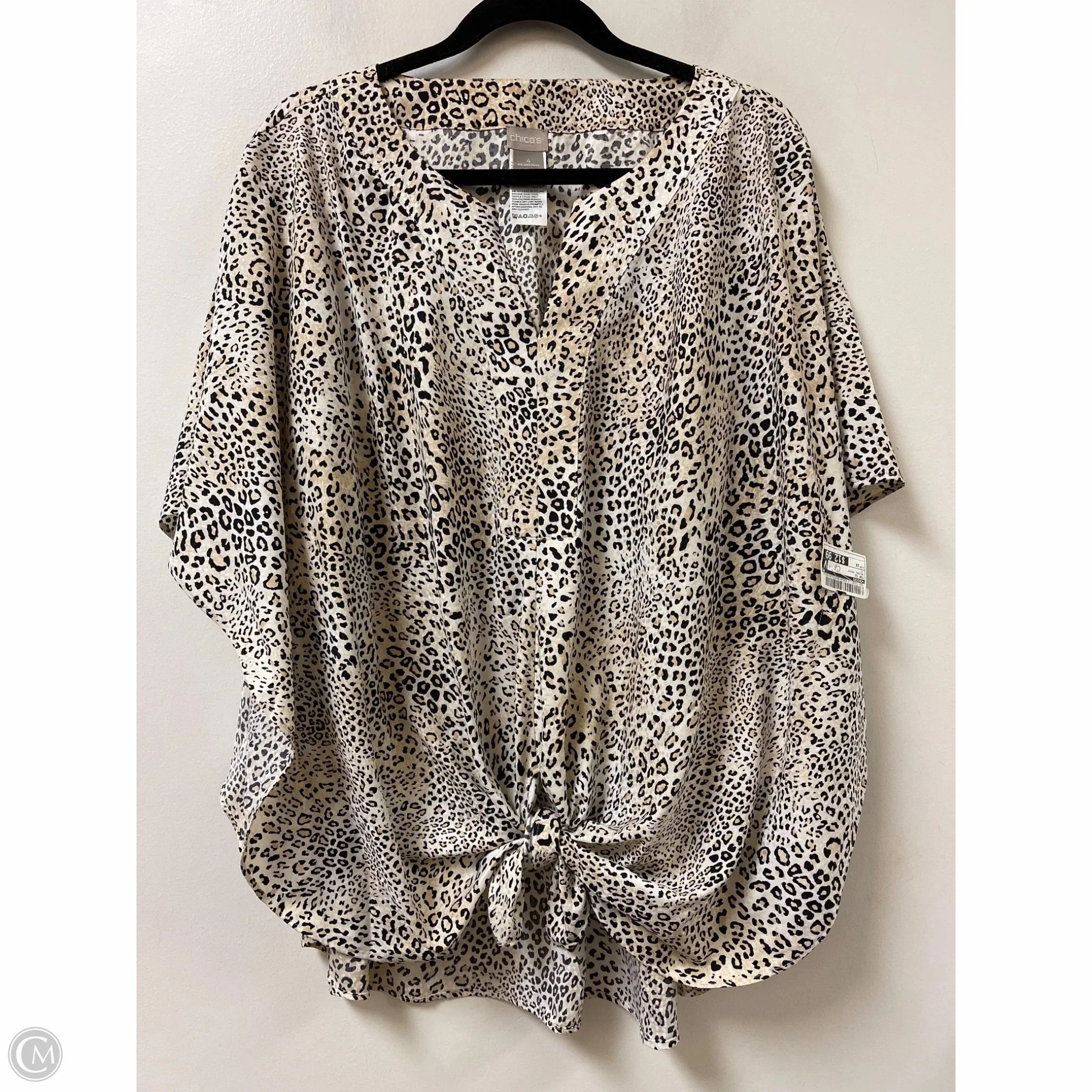Top Short Sleeve By Chicos In Animal Print, Size: 1x Durable Style Reinforced Shoulders