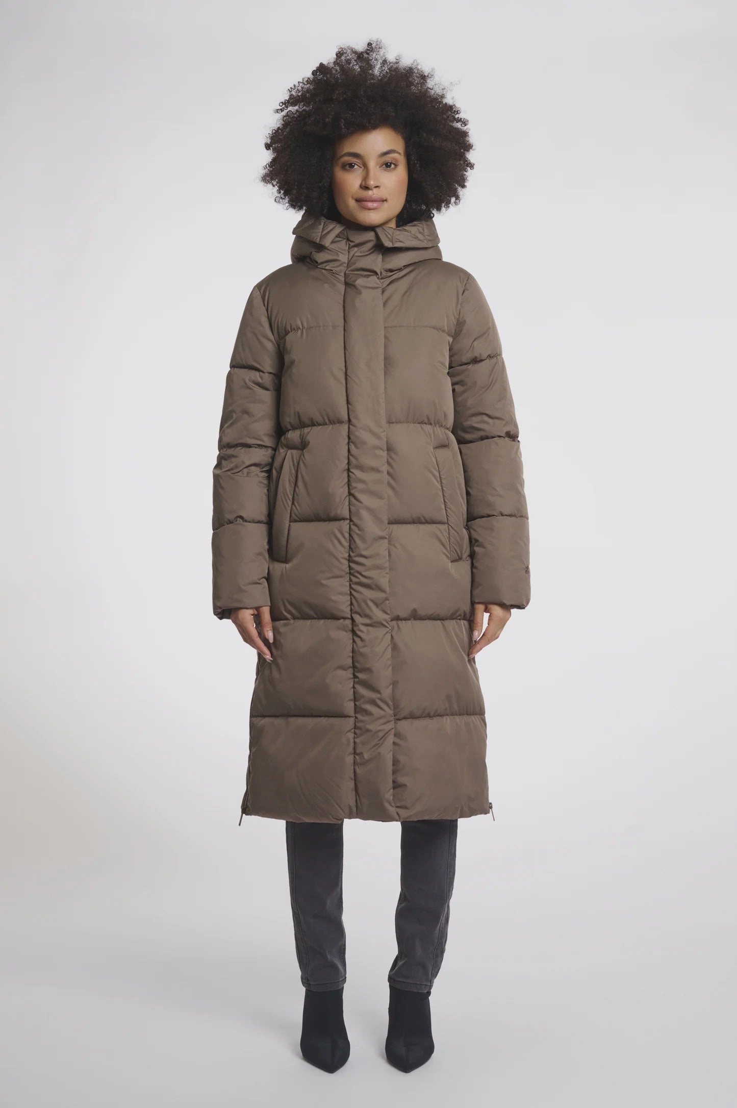 Modular Design Rino & Pelle Tessa Padded Coat in Dark Toffee
