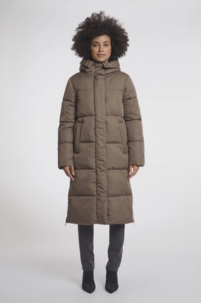 Rino & Pelle Tessa Padded Coat in Dark Toffee Down Stuffed Advanced Layering System