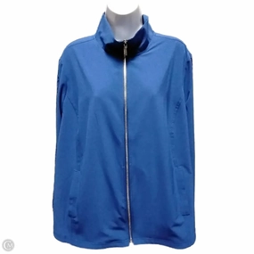 Jacket Windbreaker By Chicos In Blue, Size: 3 QuickAccess Pockets