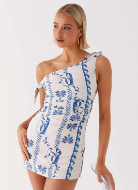 Amazonia Linen Mini Dress - Floral Wave Perfect Design Silky Layer