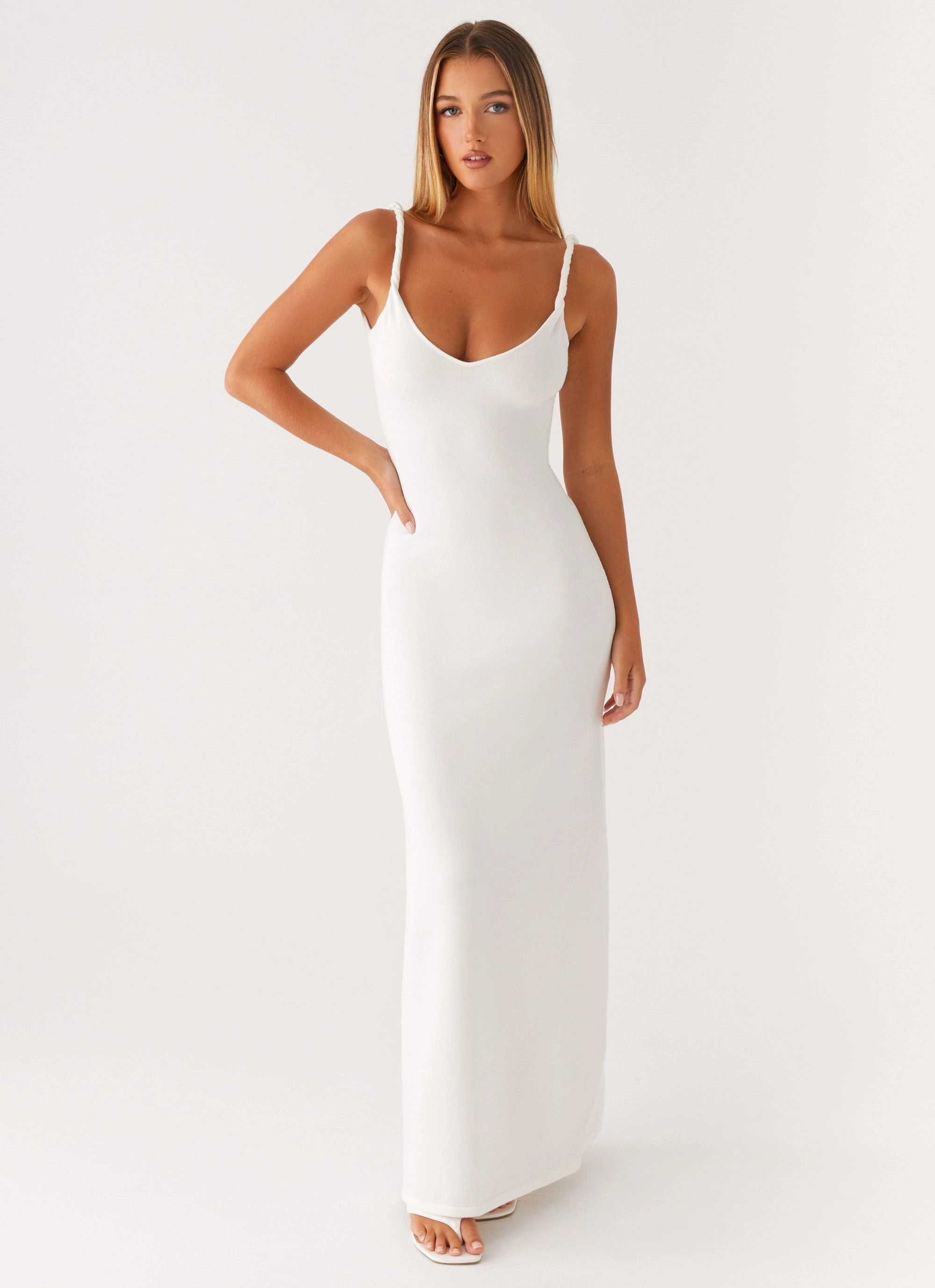 Anastasia Maxi Dress - Ivory Soft cotton blend dress