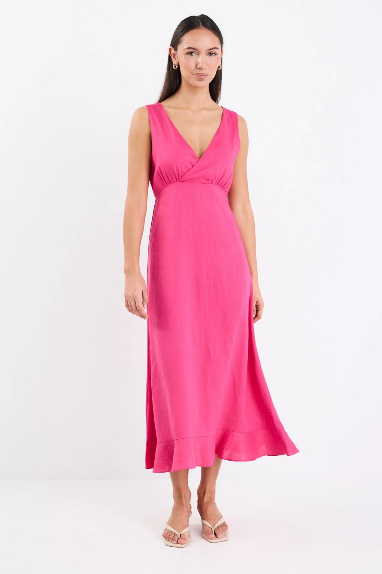 Angelic Hot Pink Sleeveless Midi Dress Quick Look Light Attitude
