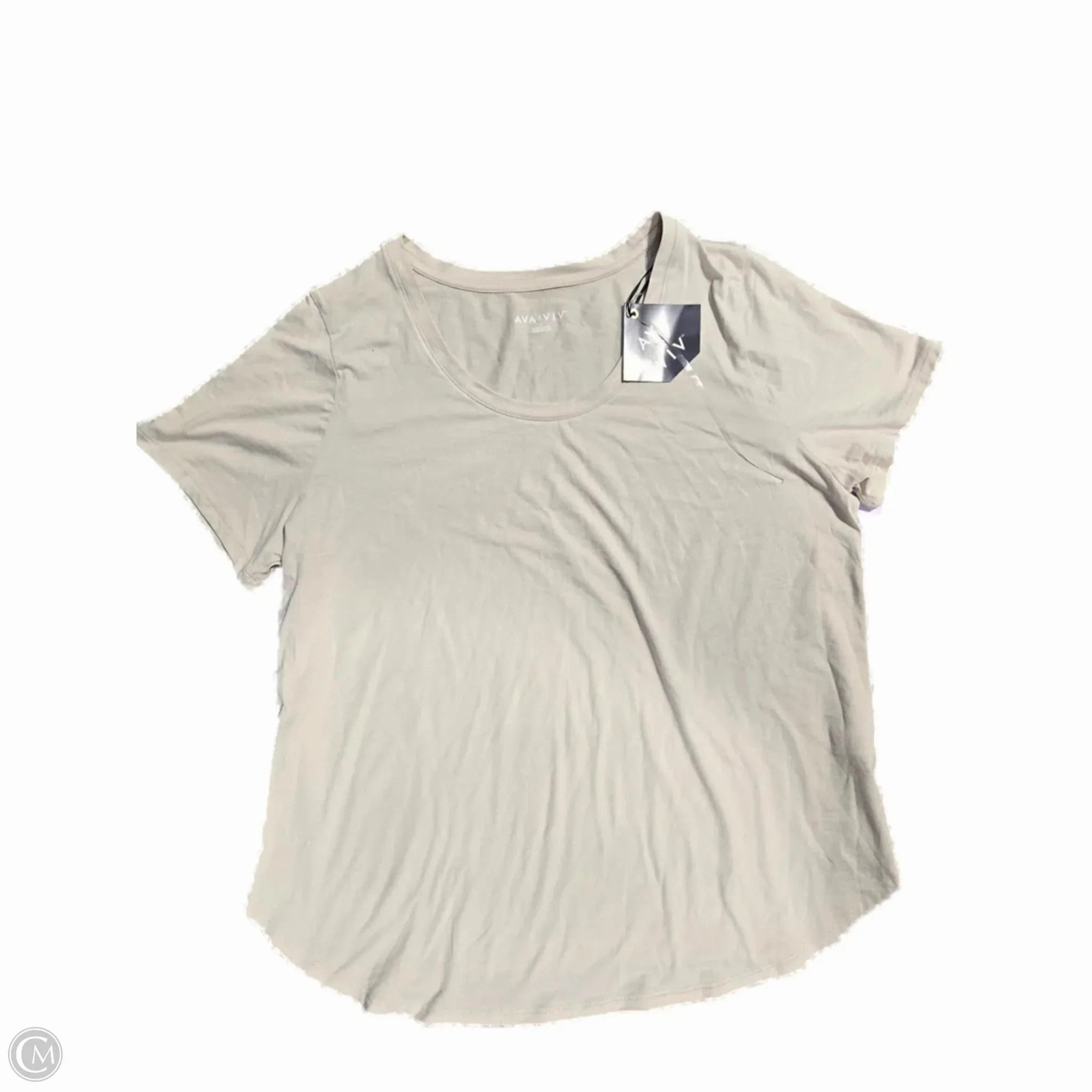 Top Short Sleeve By Ava & Viv In Tan, Size: 1x Cozy Vibe Workout Gear