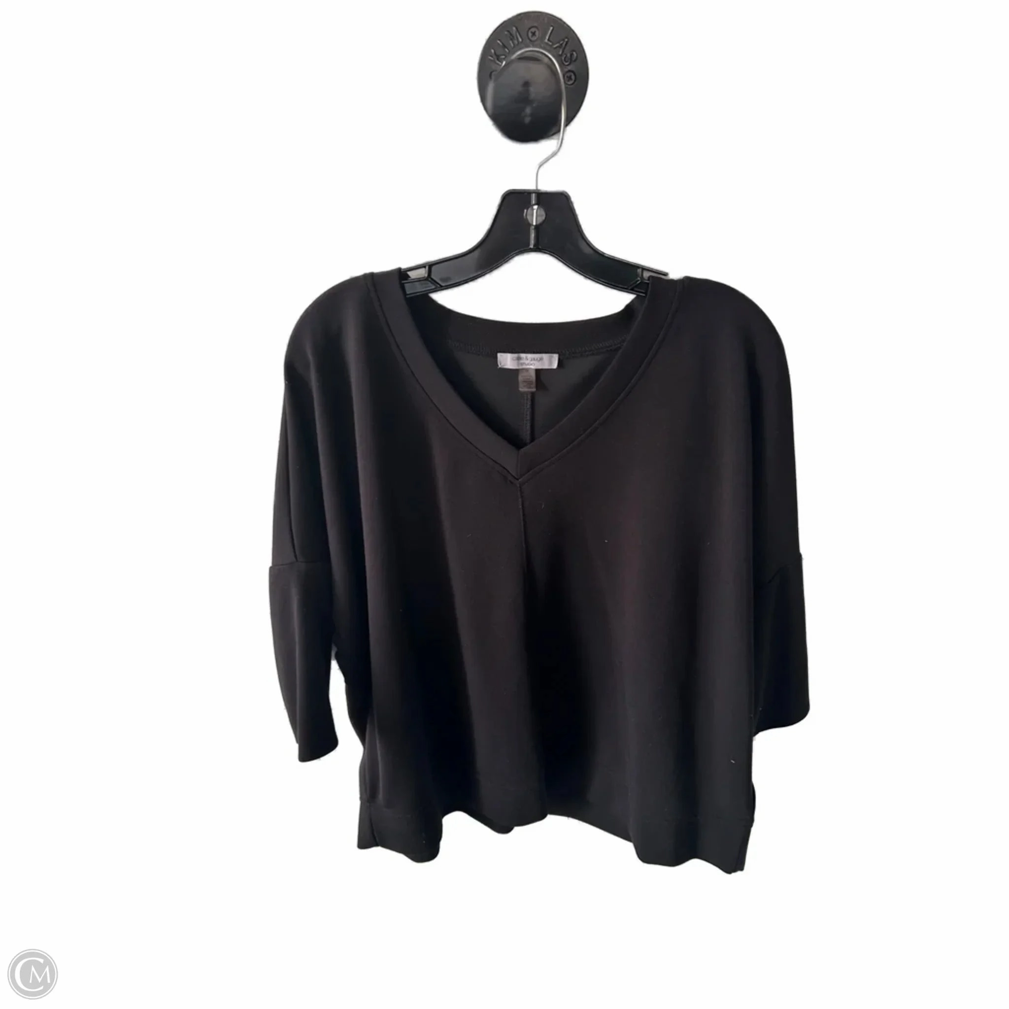 Top Short Sleeve By Cable And Gauge In Black, Size: 1x Sleek Design Fit Minimal Look