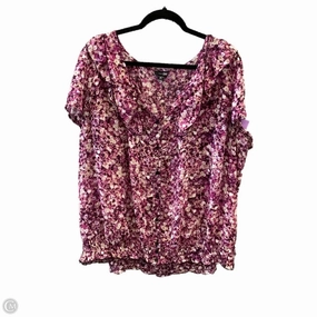 Easy-to-Style Top Stylish Everyday Wear Top Short Sleeve By East 5th In Floral Print, Size: 2x