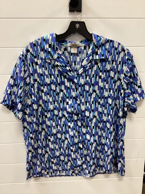 Non Restrictive Fit Relaxed Vibe Top Ss By Notations In Blue & Purple, Size:Xl