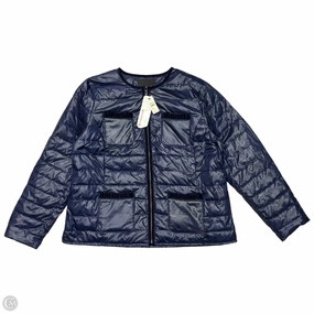 Jacket Puffer & Quilted By Talbots In Navy, Size: Xl Zipper Guard Weatherproofing