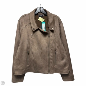 Ergonomic Mobility Cut Odor Resistant Finish Faux Suede Jacket Moto By Vero Moda In Tan, Size: 22