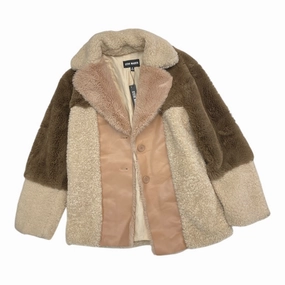 Coat Faux Fur & Sherpa By Steve Madden In Brown & Tan, Size: S Mark Style