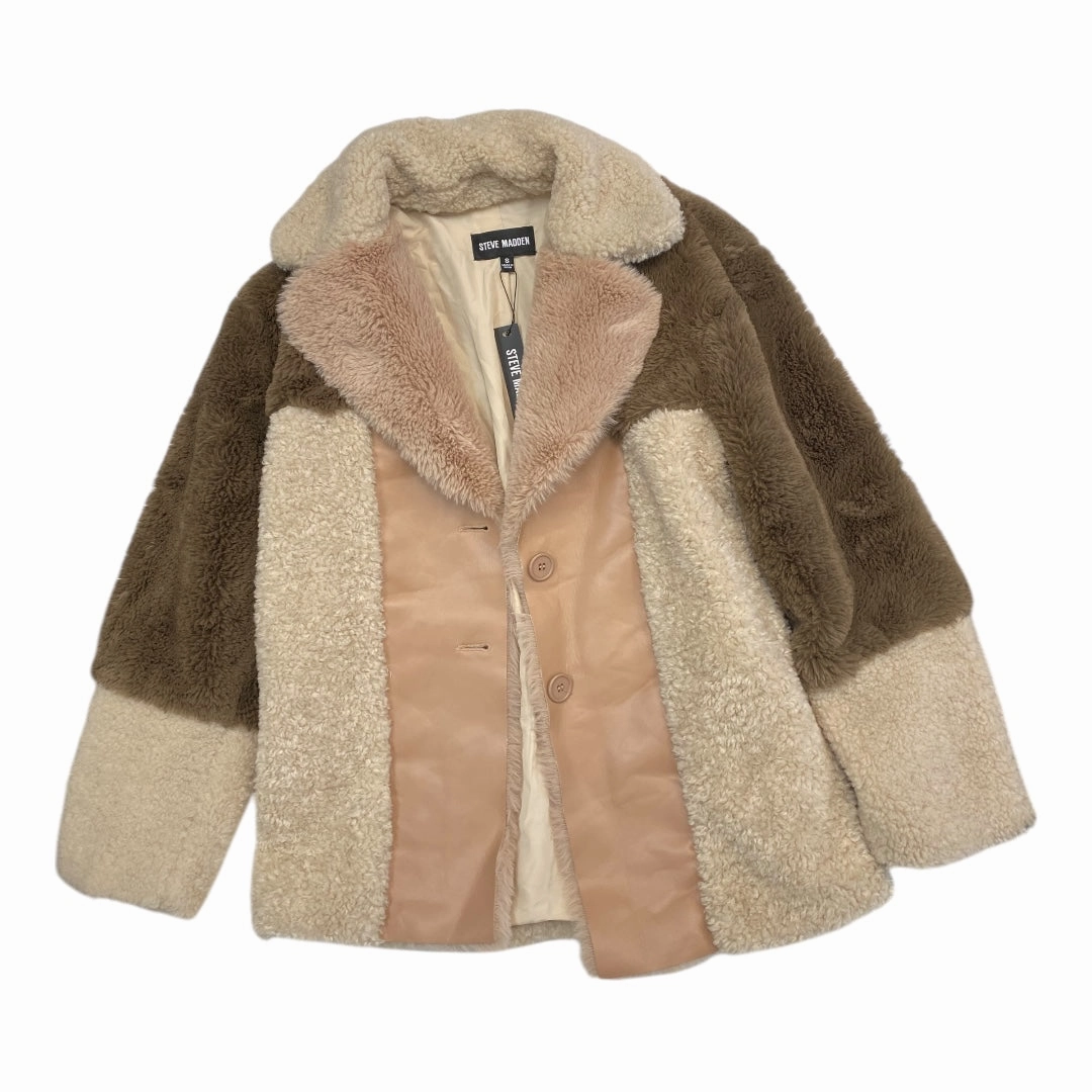 Coat Faux Fur & Sherpa By Steve Madden In Brown & Tan, Size: S Mark Style