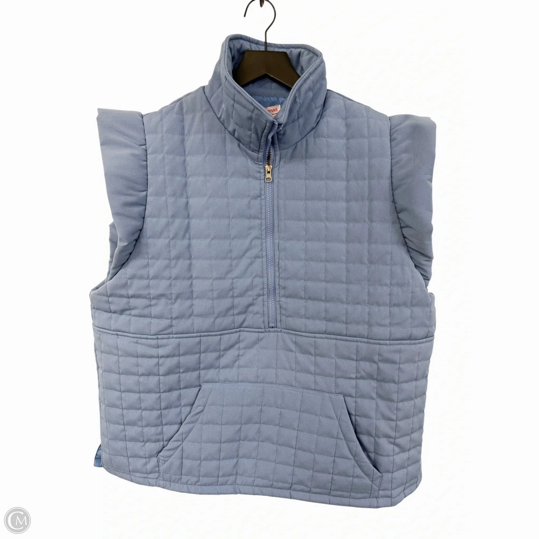 Vest Puffer & Quilted By Cme In Blue, Size: L Silicone Grip Trim High Collar Windguard