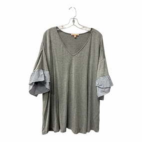 Stylish and Fun Breathable Comfort Fit Top Ss By Gibson And Latimer In Grey, Size:3X