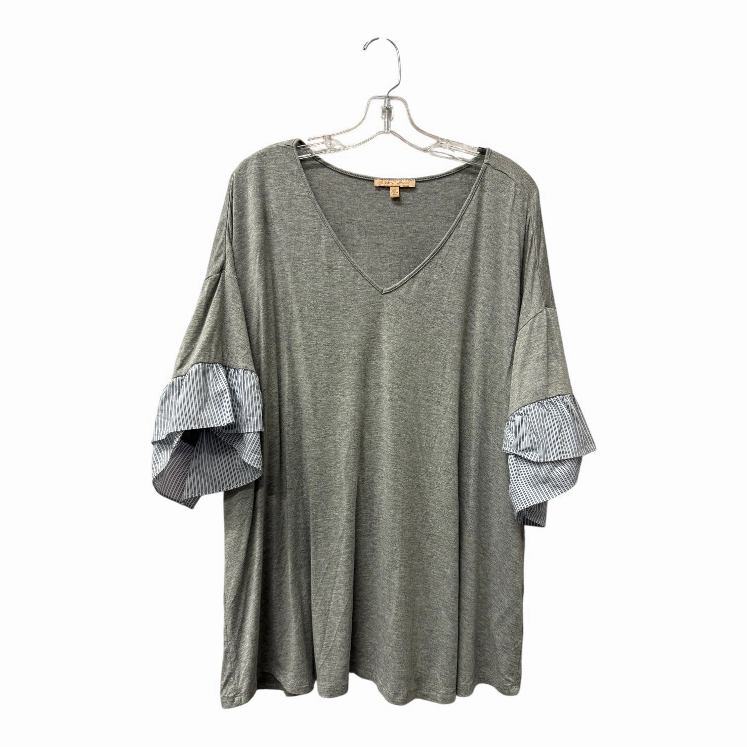 Stylish and Fun Breathable Comfort Fit Top Ss By Gibson And Latimer In Grey, Size:3X